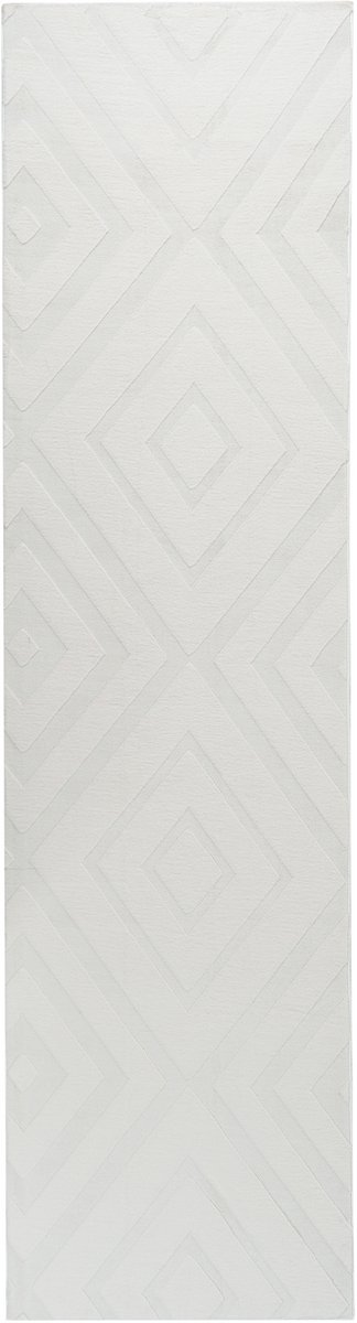 BORAH - Vloerkleed - Gebroken wit - 80 x 300 cm - Polyester