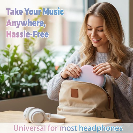 Hoes voor JBL/Sony/Soundcore/Bose/W820NB, ultra-draagbare reis-hoofdtelefoonhoes, universeel voor de meeste bluetooth-over-ear hoofdtelefoons — afbeelding 3