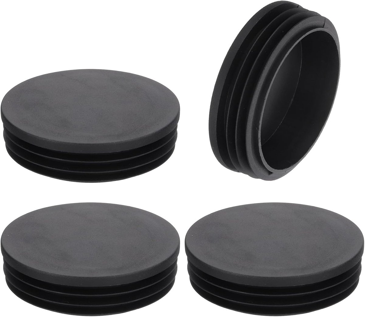 4 stuks ronde kunststof doppen, eindkappen voor zwarte buizen, 90 mm inzetstukken voor meubelpoten, glijbescherming voor stoelen, banken, tafels, rekken