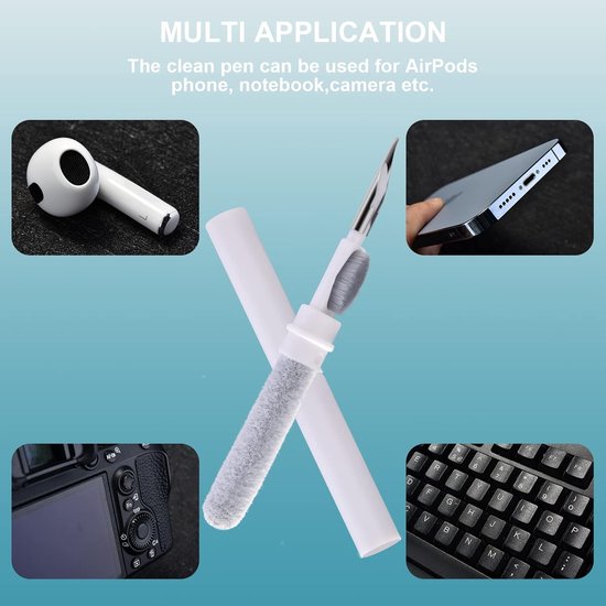 Clean Kit voor AirPods Pro 2 2022 AirPods 3 AirPods Pro AirPods 2, 3-in-1 multifunctionele oortelefoon reinigingspen tool zachte borstel stroomden sponsreiniger voor AirPods iPhone camera — afbeelding 5