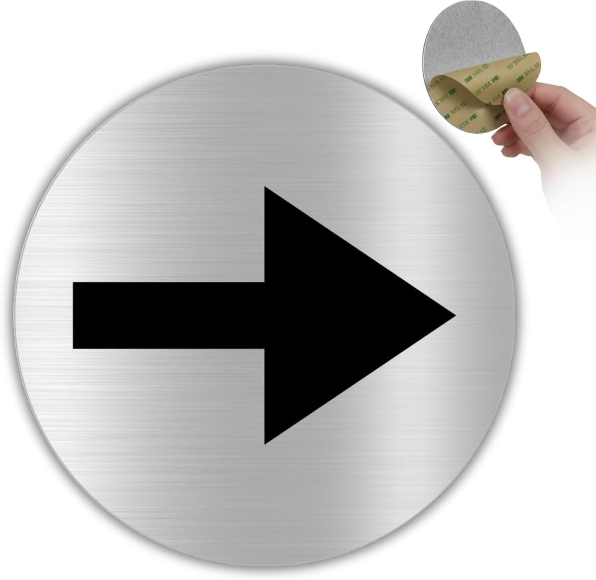 - Ø 100 mm - Aluminium - Rijrichting op de Weg | Sticker Pijl Verkeer, Plaatje Richting Rijbaan, Pictogram Wijzer Parkeerterrein, Bordje Pijl Eenrichting Inrit Uitrit