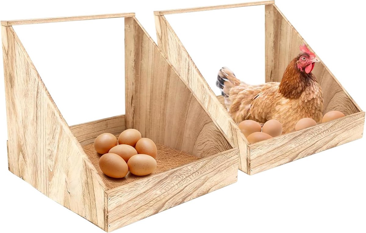 2 Stuks Legnest Voor Kippen Kippennestkasten Voor Wandmontage Houten Kippenhokaccessoires Met Nestmatten Pluimvee Het Leggen Van Eieren Legnesten Voor Kippen Vogels En Eenden