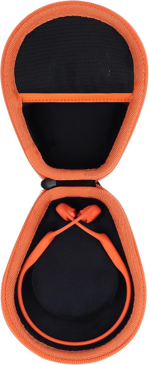 Harde hoes compatibel met Shokz New OpenRun Pro 2/Pro 2 Mini/OpenRun/OpenSwim/OpenMove Bewegingheadphones met Botgeleiding (Zwart + Oranje)