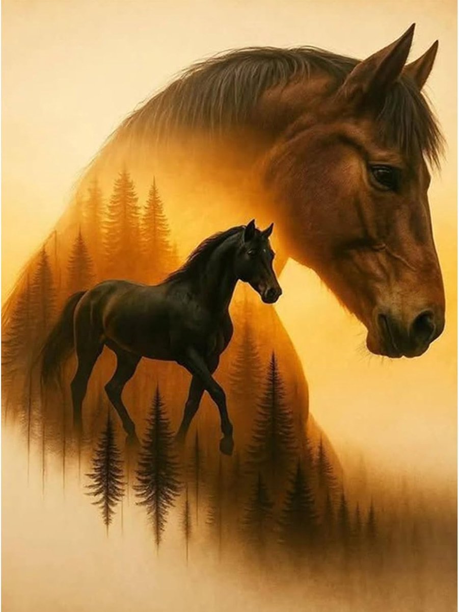 5D Diamond Painting Paard Diamant Painting Foto's Diamond Art Volwassen Full DIY Dieren Diamant Kunst Schilderij Borduurset Kruissteek 30x40cm