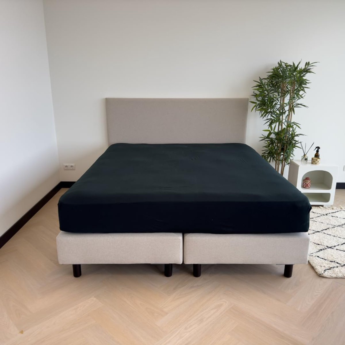 Fitted sheet jersey stretch 90-100x200-220 cm - biologisch katoen - ronden elastiek - ethisch en duurzaam - SnelShoppen