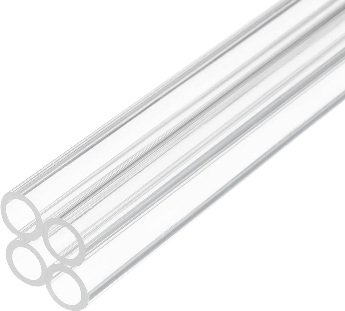 6 inch doorzichtige plastic stijve buis 7 mm x 10 mm (0,3 "x 3/8") acryl buis ronde polycarbonaat buis, [voor sanitair, hydraulica, aquarium, doe-het-zelf] - 4 stuks