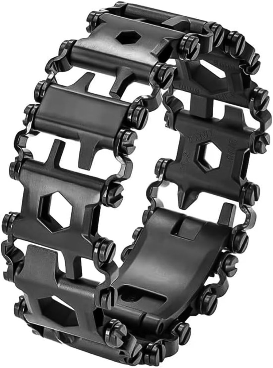 29-in-1 roestvrijstalen multitool armband schroevendraaier sleutel flesopener sleutelhanger gereedschapskaart voor kamperen wandelen reizen
