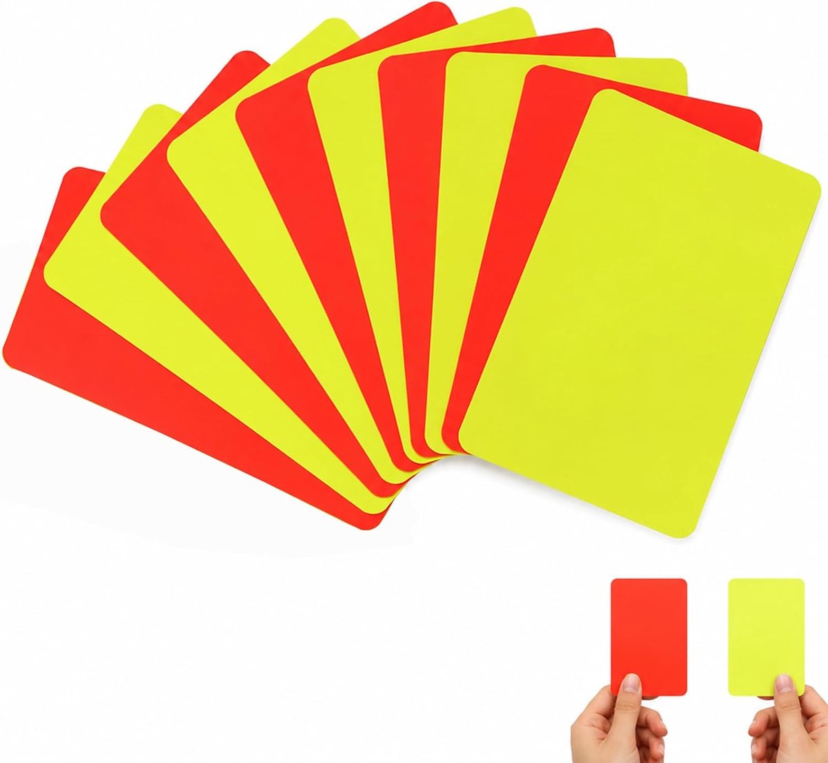10 stuks scheidsrechtenkaarten, gele en rode kaarten, scheidsrechtenuitrusting, waarschuwingskaarten en plaatsverwijzingen, accessoires voor voetbalspellen, geschikt voor voetbalwedstrijden en