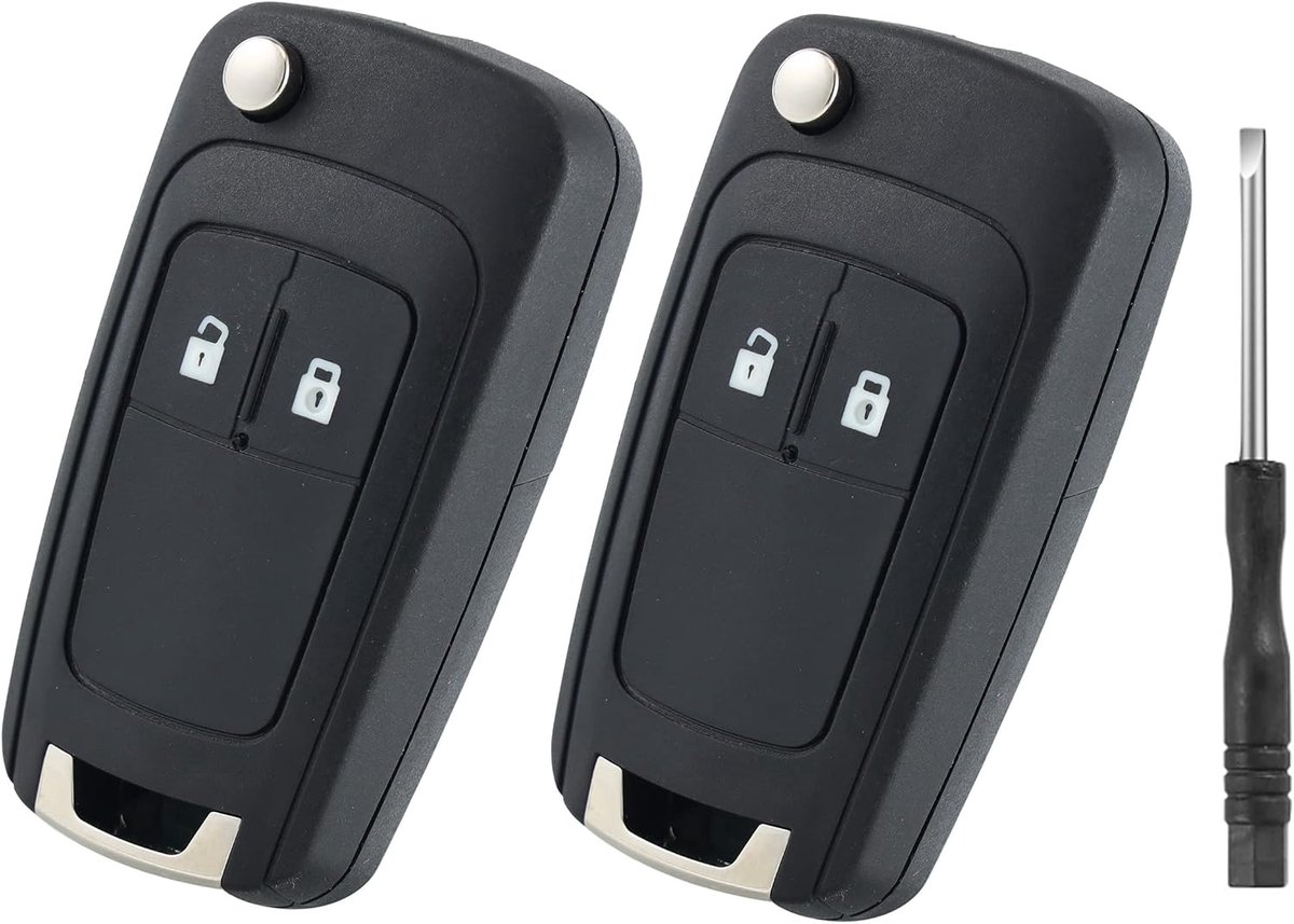 2 stks Auto Sleutelhanger Case 2-Knoppen Afstandsbediening Vervangingen compatibel voor Opel Vauxhall Buick Astra Insignia Vectra Chevrolet Captiva Orlando Cruze Aveo Spark
