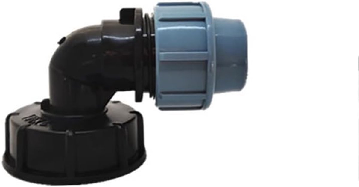 Tank Thread Connector POWERTOOL IBC Tank Adapter S60X6 naar Mdpe Water Pipe Fittings voor IBC Water Tanks (Elleboog Outlet 25mm)