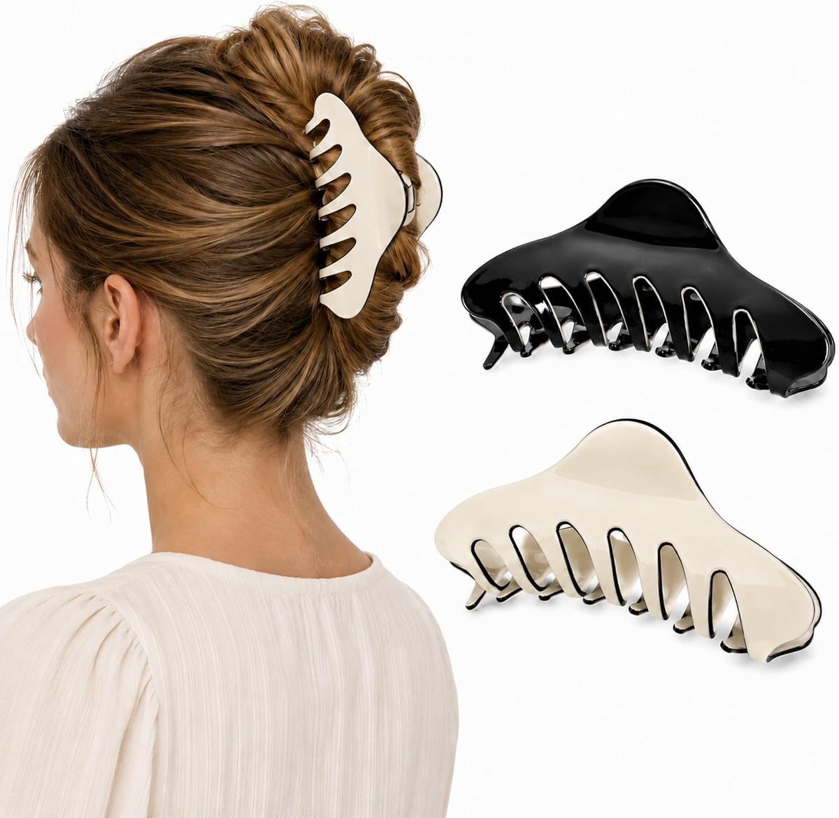 2 stuks haarspelden grote acetaat haarspelden dames elegant antislip sterke grip haarclips voor dik haar vrouwen meisjes haaraccessoires