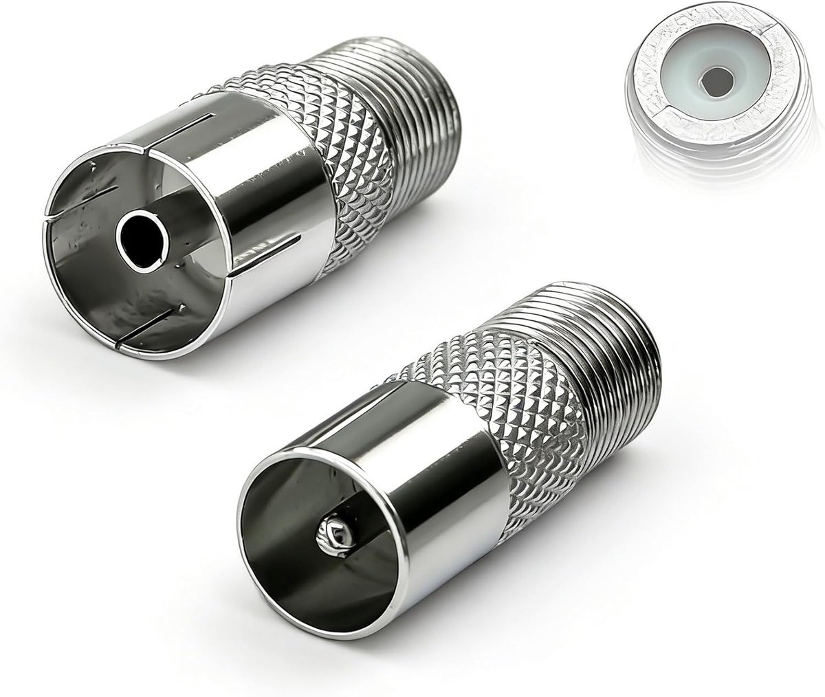 TV antenne connector adapter - F-Type schroefterminal naar RF coaxiale plug - voor antenne- en satellietkabels - SnelShoppen