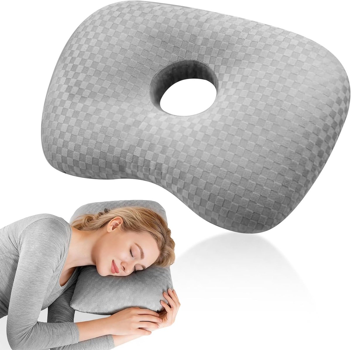 Oorpiercing kussen met gat - verstelbaar polyester katoen - orthopedische ondersteuning - verlicht oorpijn - SnelShoppen