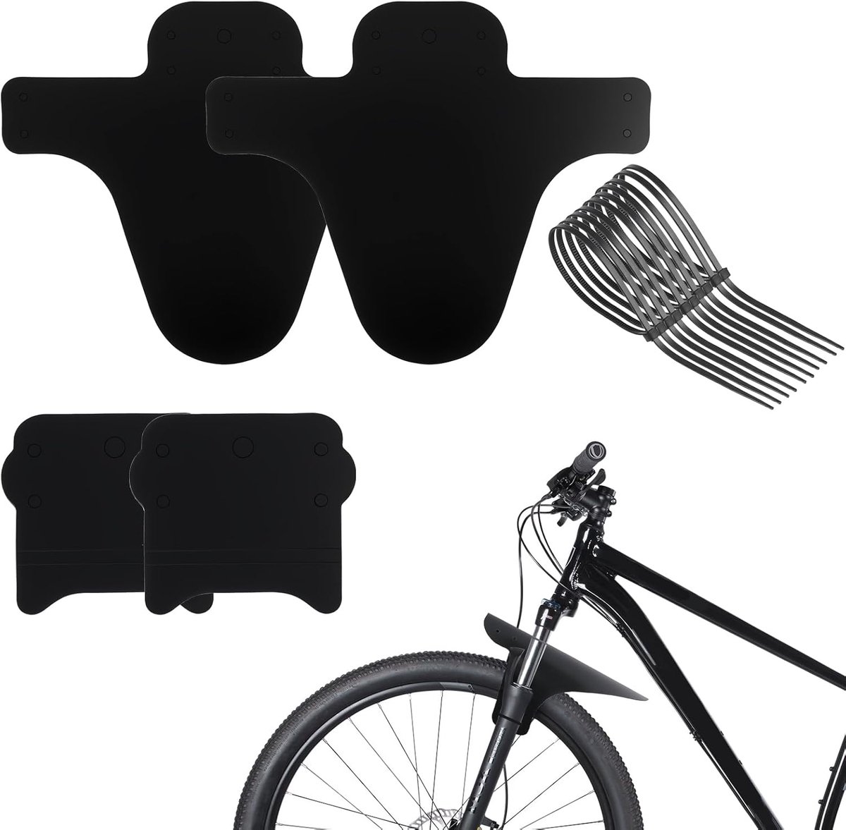 MTB spatborden - voor- en achterwielbescherming - hittebestendig - houdt je fiets schoon - SnelShoppen