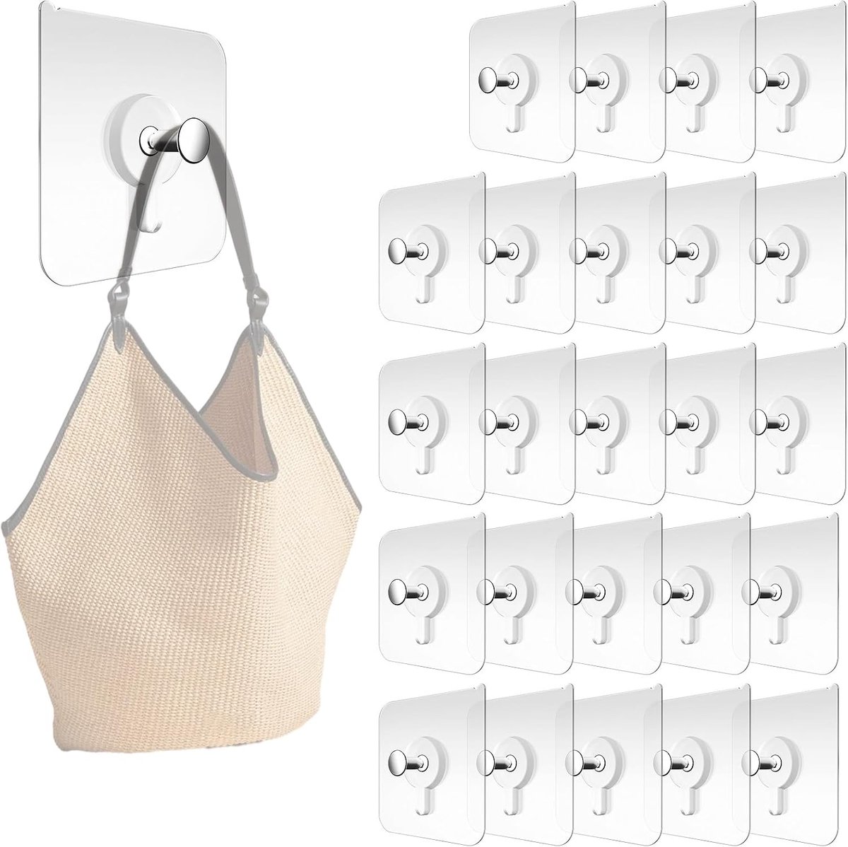 Zelfklevende haken 20 stuks - transparant - waterdicht en roestvrij - ideaal voor het ophangen van decoraties - SnelShoppen