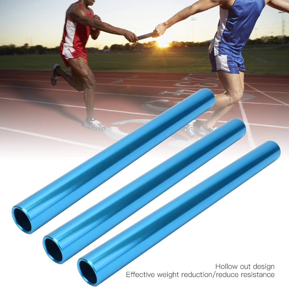 Relais Race Baton, 3 Stks Track en Field Relais Baton Sport Relais Race Baton Track en Veld Sprint Match Batons (blauw) Atletiek