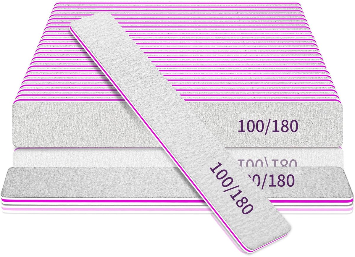 Nagelvijl 100/180 grit - professioneel herbruikbaar - dubbelzijdig en wasbaar - SnelShoppen