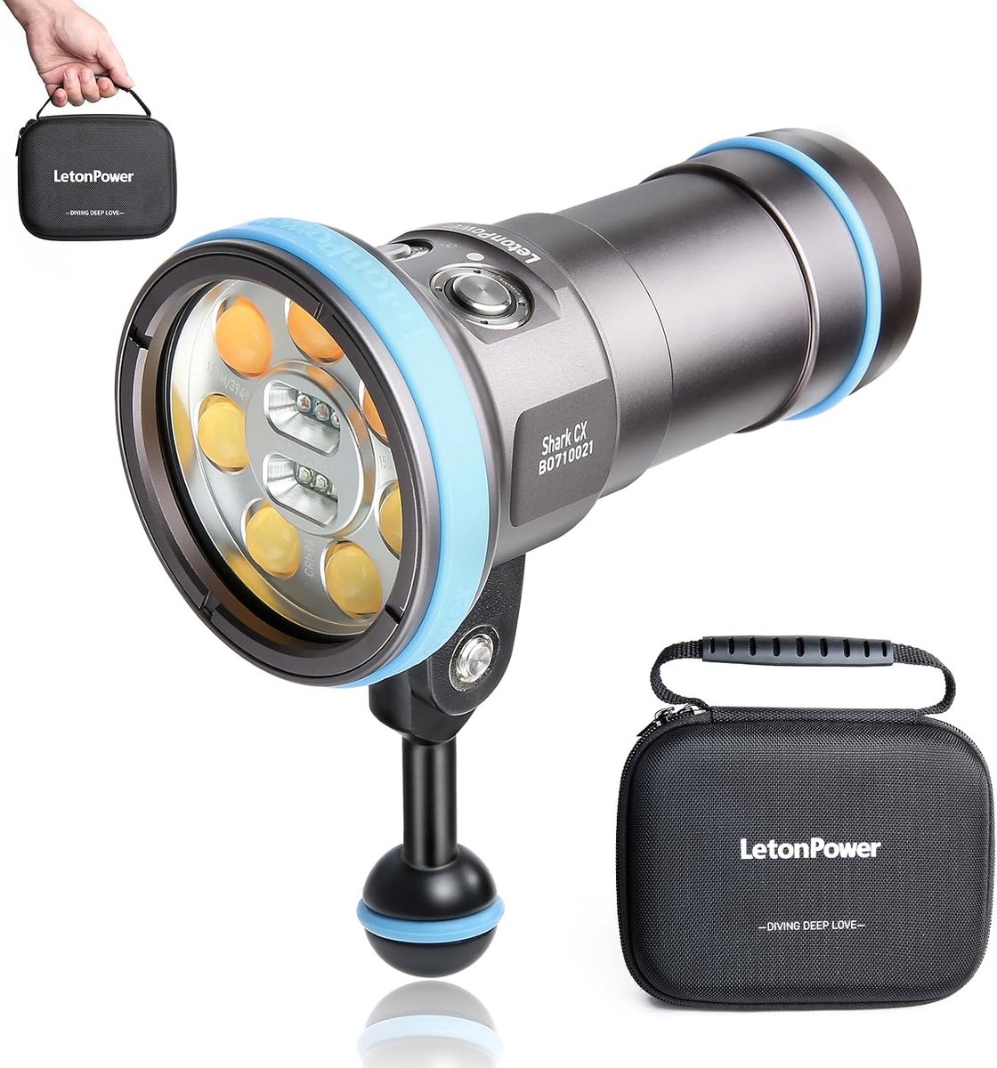Duiklamp 8000 Lumen - IP68 Waterproof - 120° Lichtbundel - Perfect voor onderwatervideo - ShopVlot