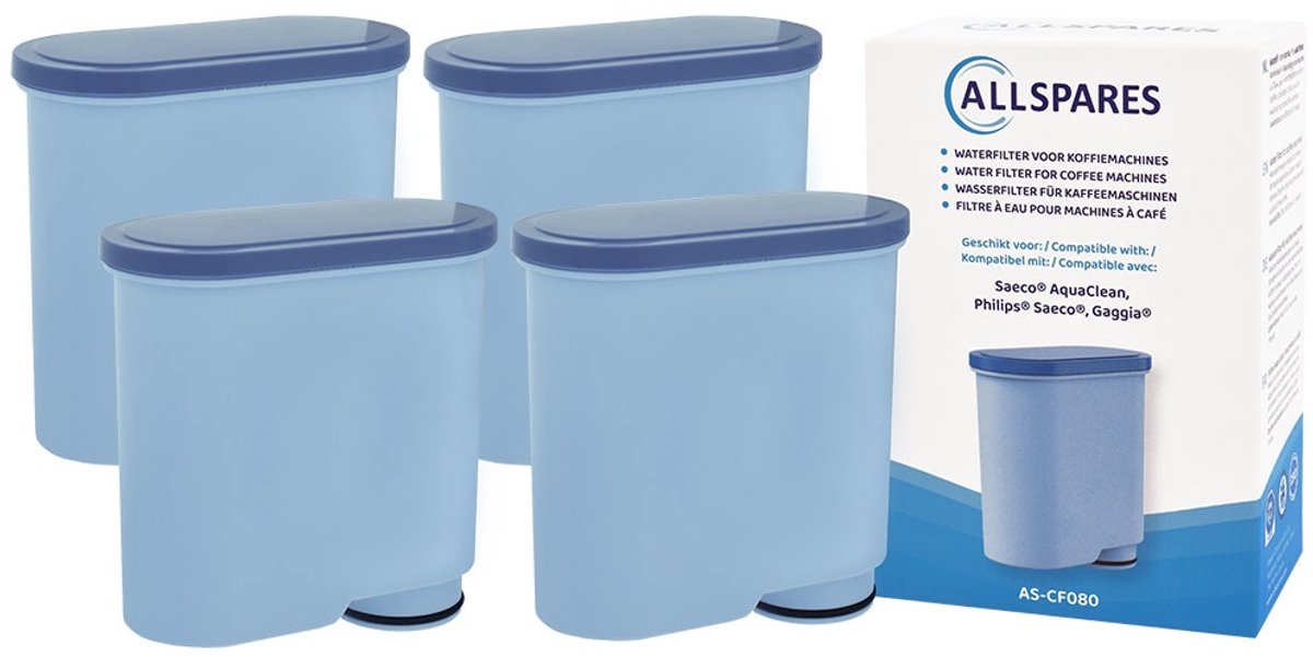 AllSpares Waterfilter (4x) geschikt voor Philips Saeco CA6903/01 - CA6903/22