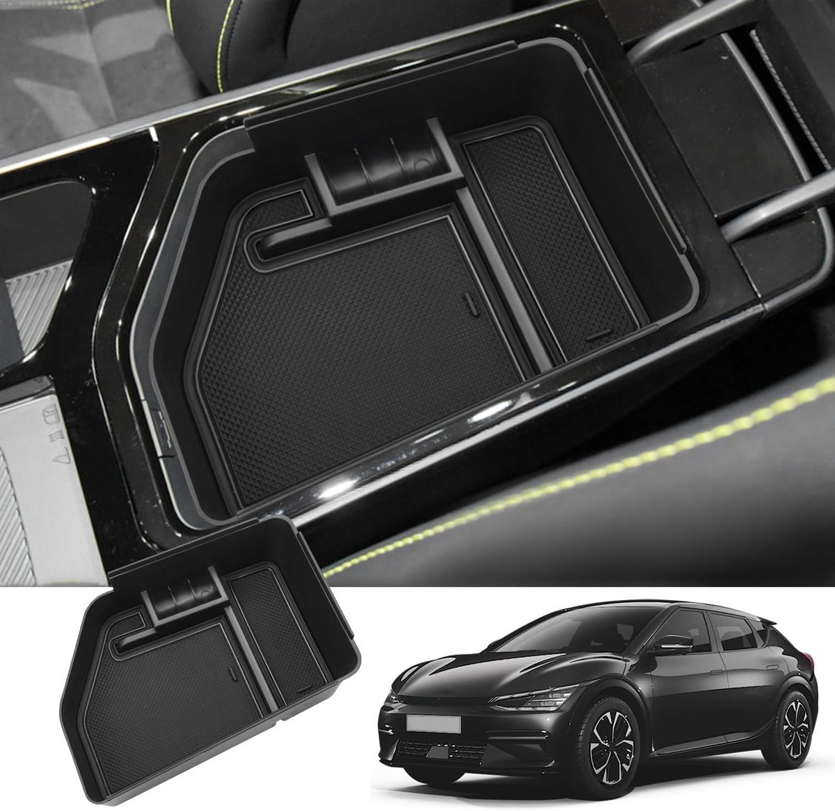 Organizer voor Kia EV6 2022-2024 - met antislipmat - interne geluidsreductie - opgeruimde opslag - ShopVlot