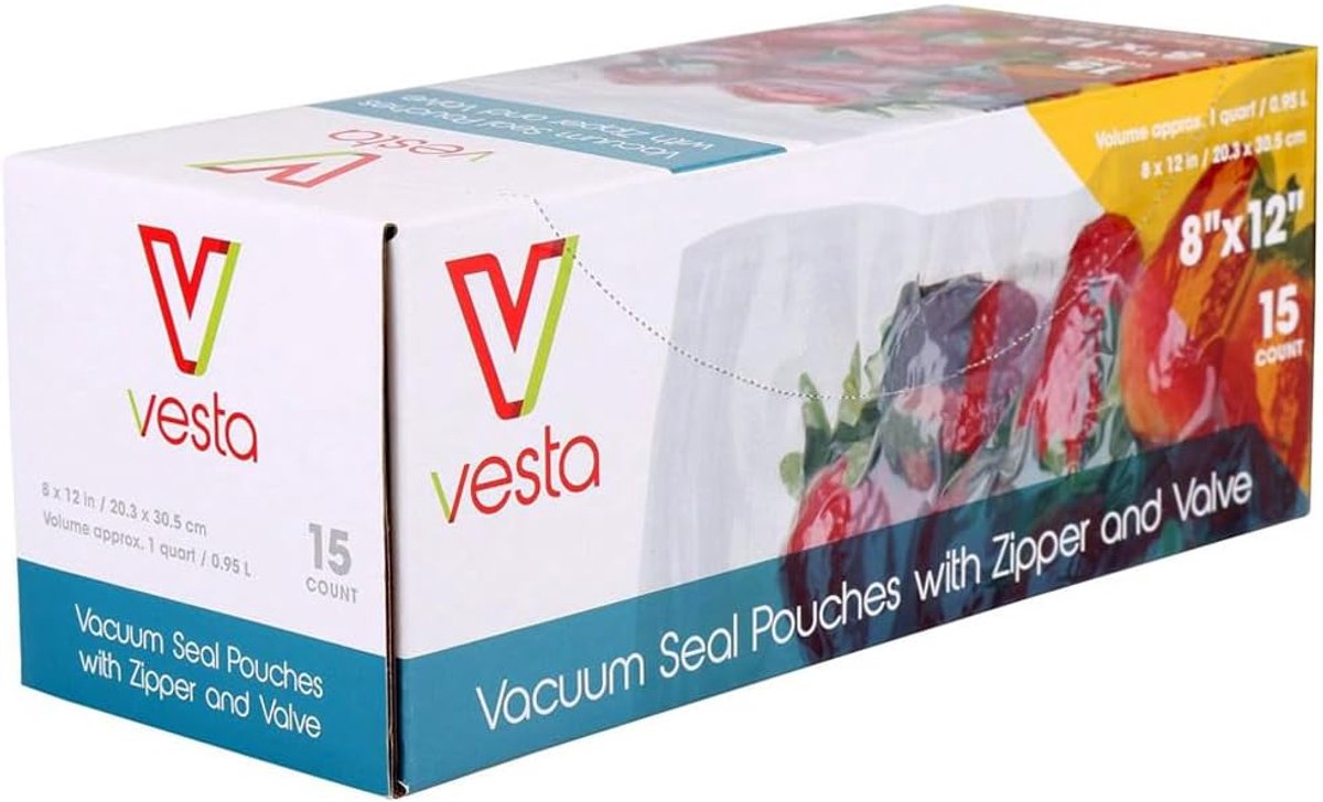 Vacuumsealer zakken 20x30 cm - heldere en platte zakken - met ritssluiting en ventiel - perfect voor sous vide koken - ShopVlot