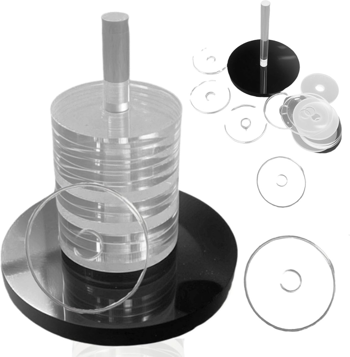 Shock set snijgerei - 14 discs - 13 transparante en 1 zwarte - veelzijdig voor puzzelspellen - ShopVlot