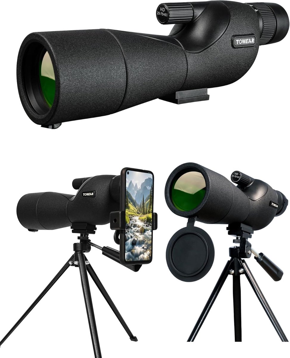 Spotting Scope Monoculaire Telescoop 25-75x60 - Variabele Vermogen - Hoge Verheldering - Perfect voor Vogelspotting - ShopVlot