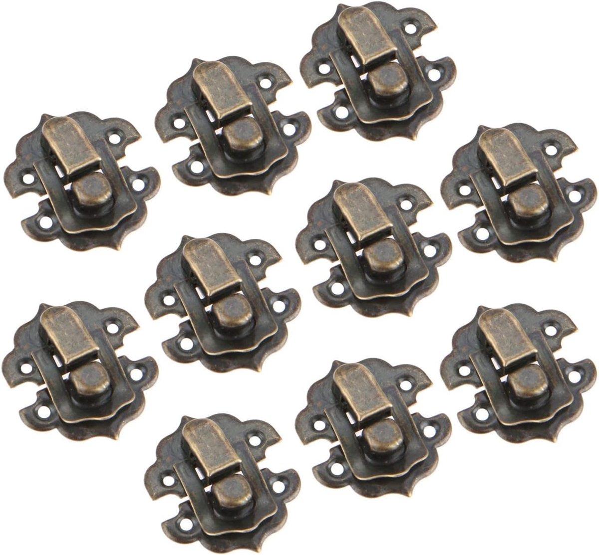 Box sluiting 30 x 30 mm - antiek brons - ijzeren hasp - ideaal voor sieradenboxen - ShopVlot