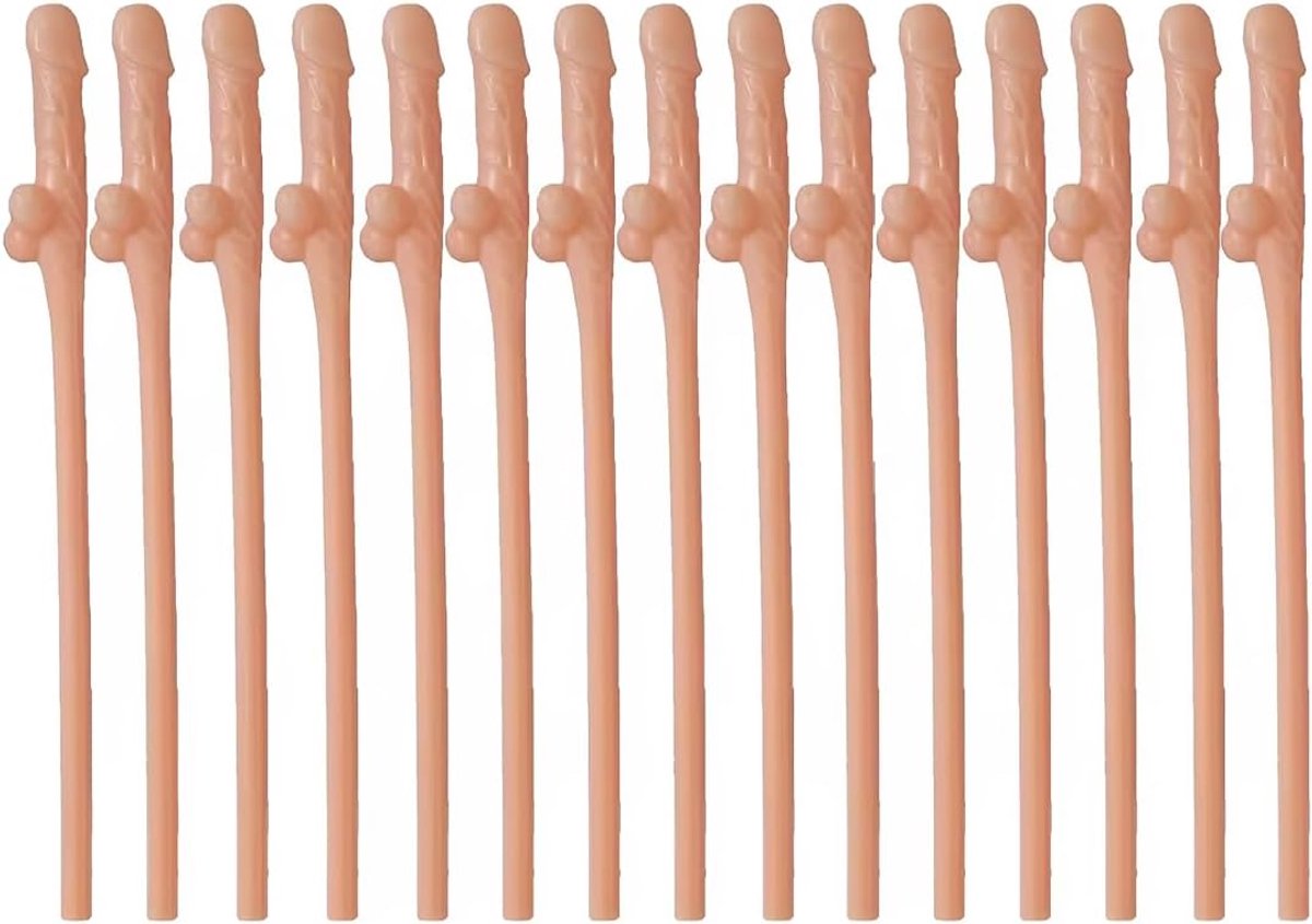 herbruikbare rietjes 15 stuks - roze erwt - grappig ontwerp - feestplezier voor vrijgezellenfeest - ShopVlot
