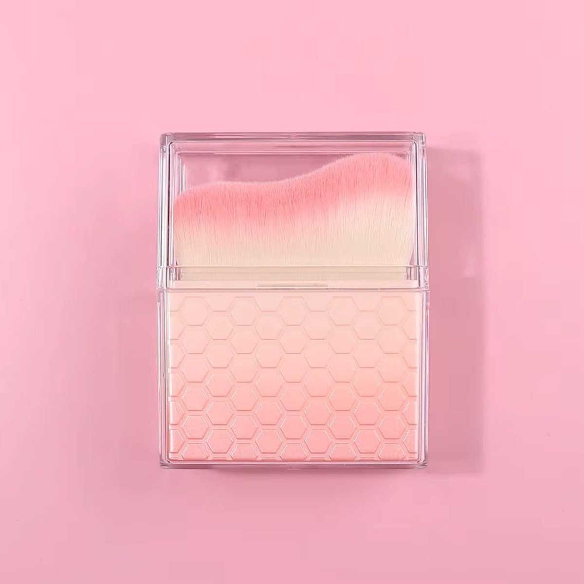 Make-up kwast met uitschuifbare handgreep - Roze gradient vlakke gezichtskwast - ShopVlot