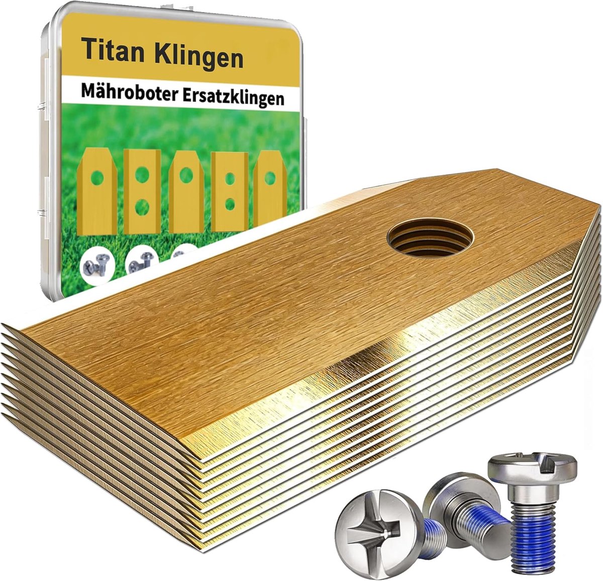 Snijbladen set 30-delig - titanium - met veiligheidsschroeven - voor Segway Navimow i105e en H Series - ShopVlot