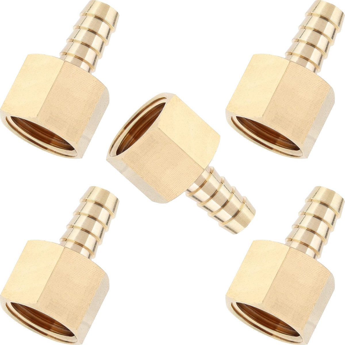 BSP koppeling 1/2" vrouwelijk - messing - voor slangen 3/8" (10mm) - ideaal voor gas en water - ShopVlot
