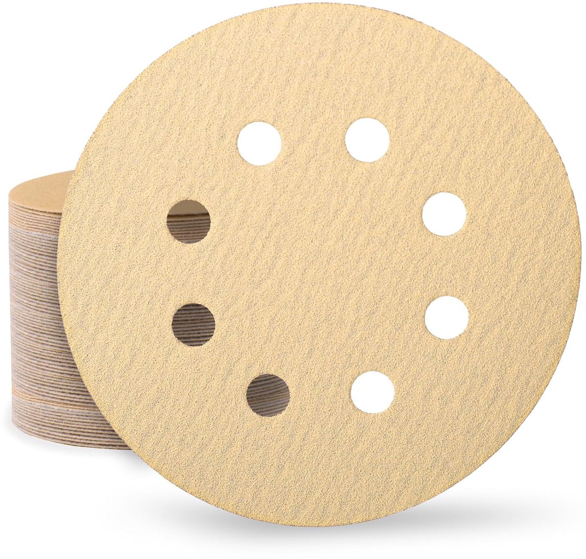 Schuurpapier 125 mm - Professioneel goud - 150 korrel - Voor hout, metaal en verf - ShopVlot
