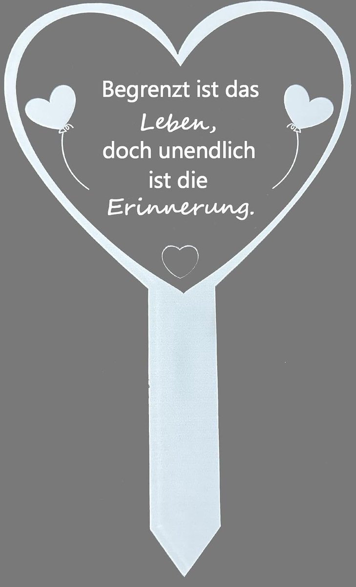 Grafdecoratie hart 16 x 26 cm - Weerbestendig materiaal - Troostende tekst - Herinnering aan de overledene - ShopVlot