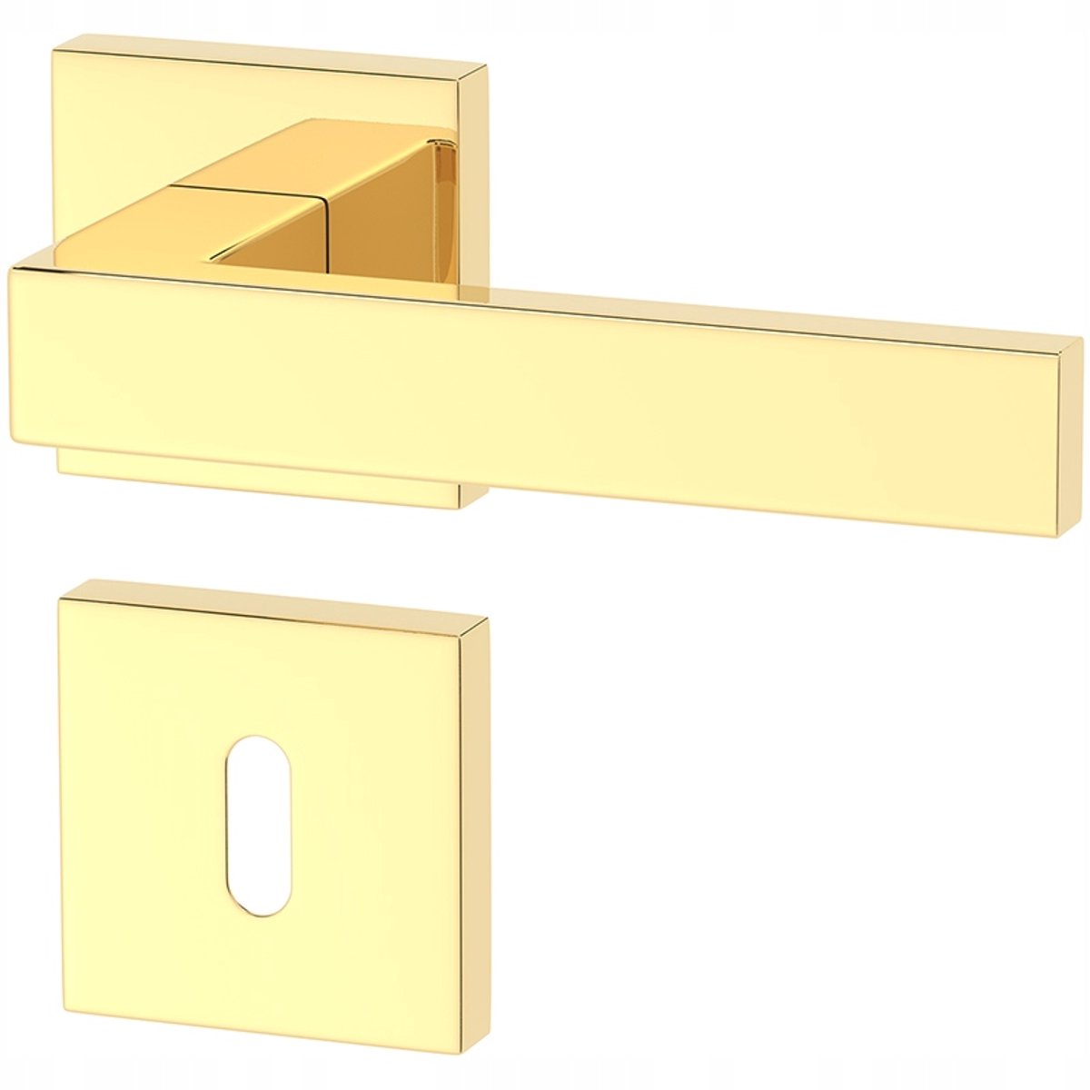 Moderne Gouden Deurklink Set met Rozetten - Merkloos