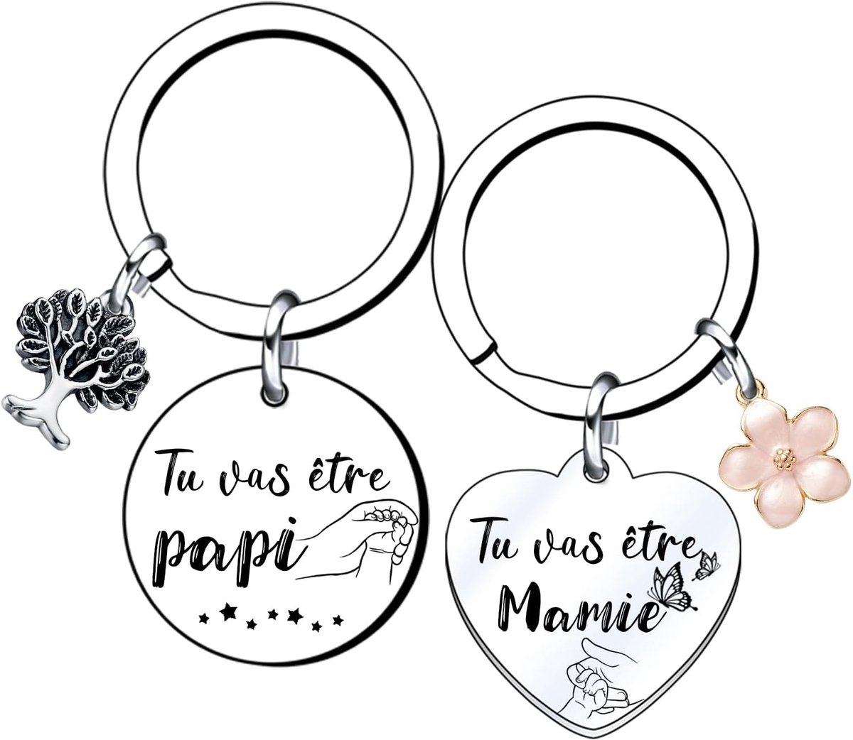2 stuks opa oma sleutelhanger cadeau aankondiging zwangerschap opa en oma cadeaus Kerstmis cadeau toekomstige grote ouder opa aankondiging zwangerschap origineel grootouder oma opa geboorte