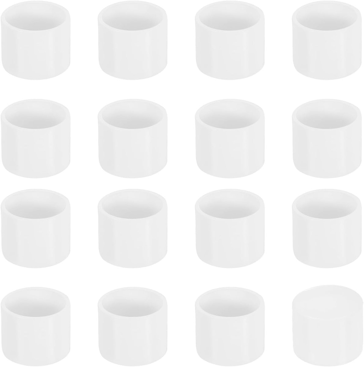Stoelpootdoppen, 36 stuks, 16 mm (5/8 inch), niet-markerende pvc-stoelpootpunten, antislip, ronde tafelhoezen, eindkappen voor meubels, wit