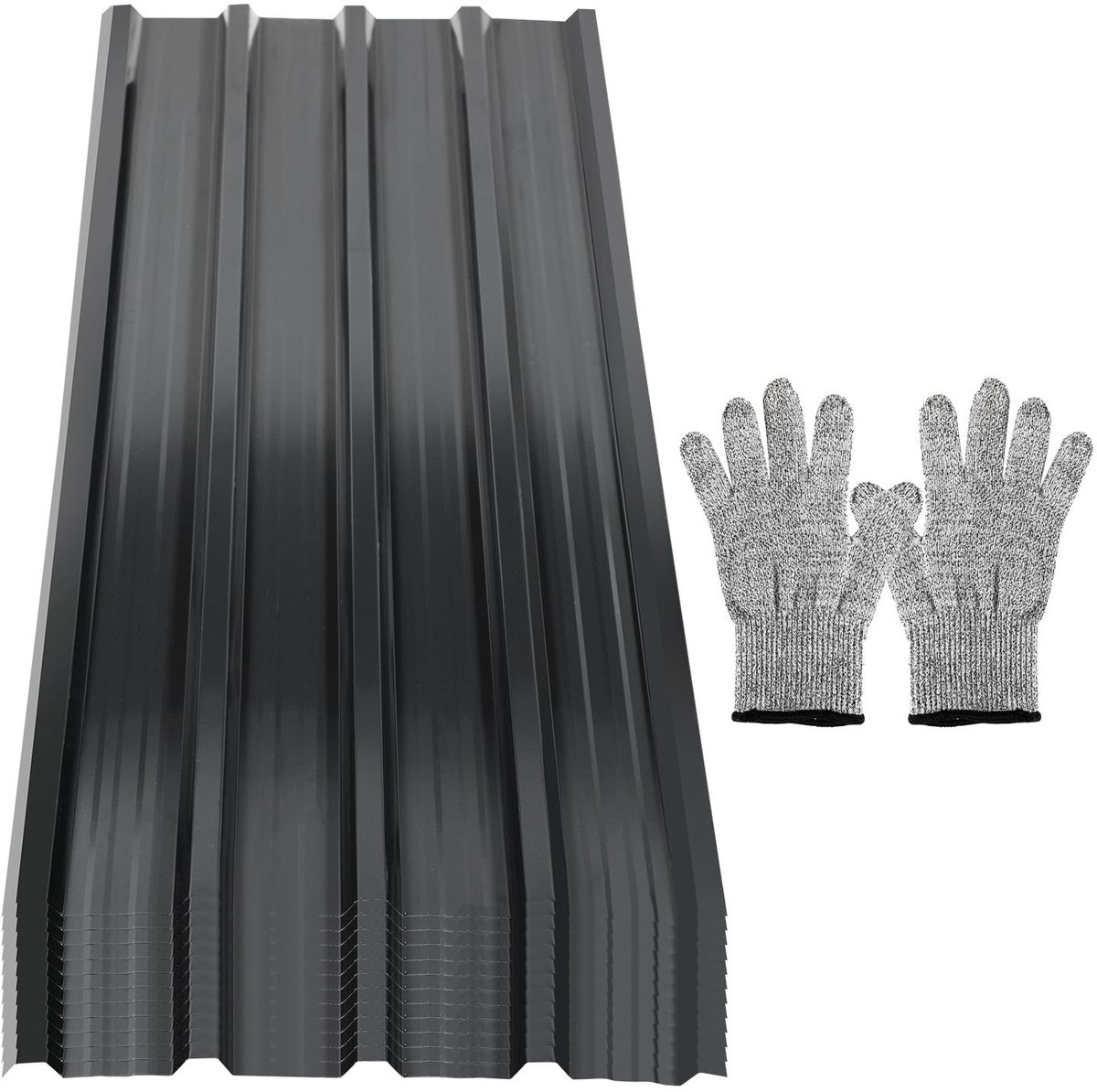 129 cm x 46 cm, trapeziumplaat, 12 stuks, verzinkte stalen dakplaten, 0,25 mm dik, golfplaten voor dak, metalen dakplaten, 7 m², antraciet dakplaat