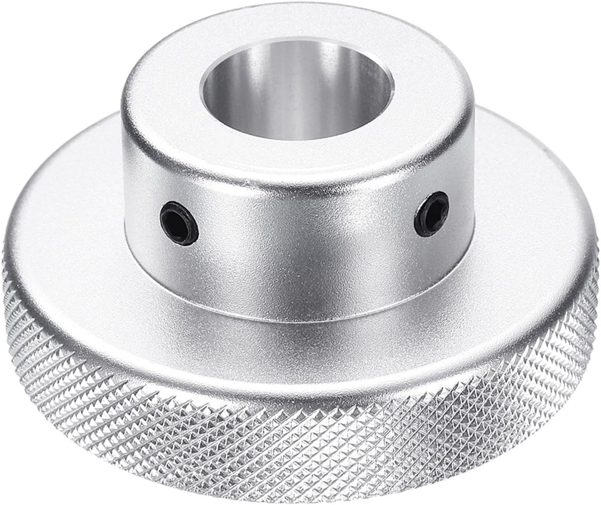Aluminiumlegering handwiel 60 mm OD 19 mm boring aluminium freesmachine handvat machieedschap handwiel met moersleutel en 2 stuks schroeven, zilverkleurig