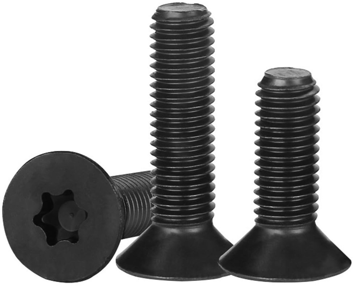 5 Stuks Torx Verzonken Schroeven RVS 304 A2 - Verzonken Torx Schroeven M8 x 40mm Machinebouten Zwart Meubelschroeven Platteschroeven voor Machines, Meubels