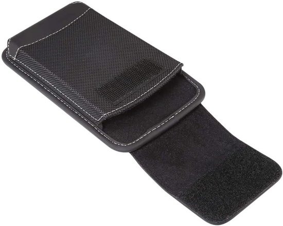 Case Cover Vertical Leather and Nylon voor Lenovo K15 Plus (2022) - Black — afbeelding 3