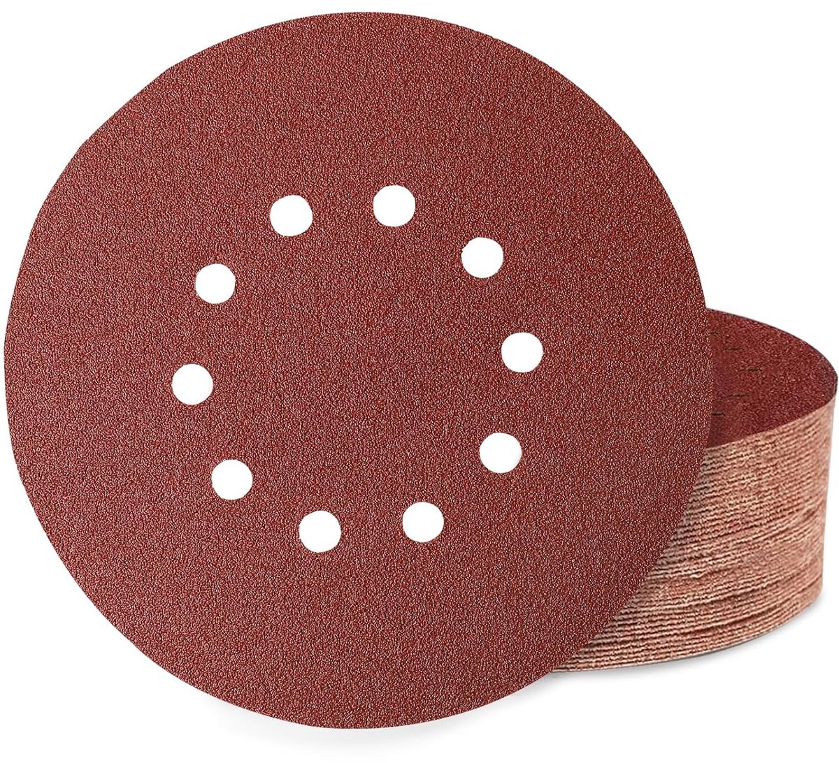 30 stuks schuurpapier 225 mm klittenband, 10 gaten 225 mm schuurschijven korrel 40 voor langnek schuurmachine droogbouwschuurmachine plafondslijper en schuurgiraf
