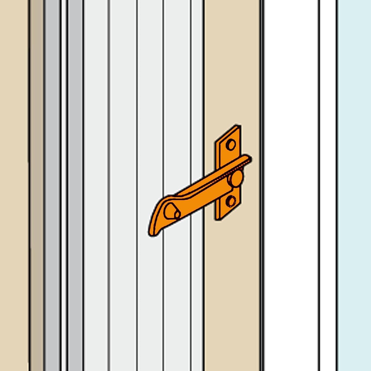Stop de Persienne – stop de St Brieuc – rechterkant met aanslag – lengte 90 mm – blokkeert je vleugelluiken en lamellen van pvc of aluminium hout – gemaakt in Frankrijk Torbel