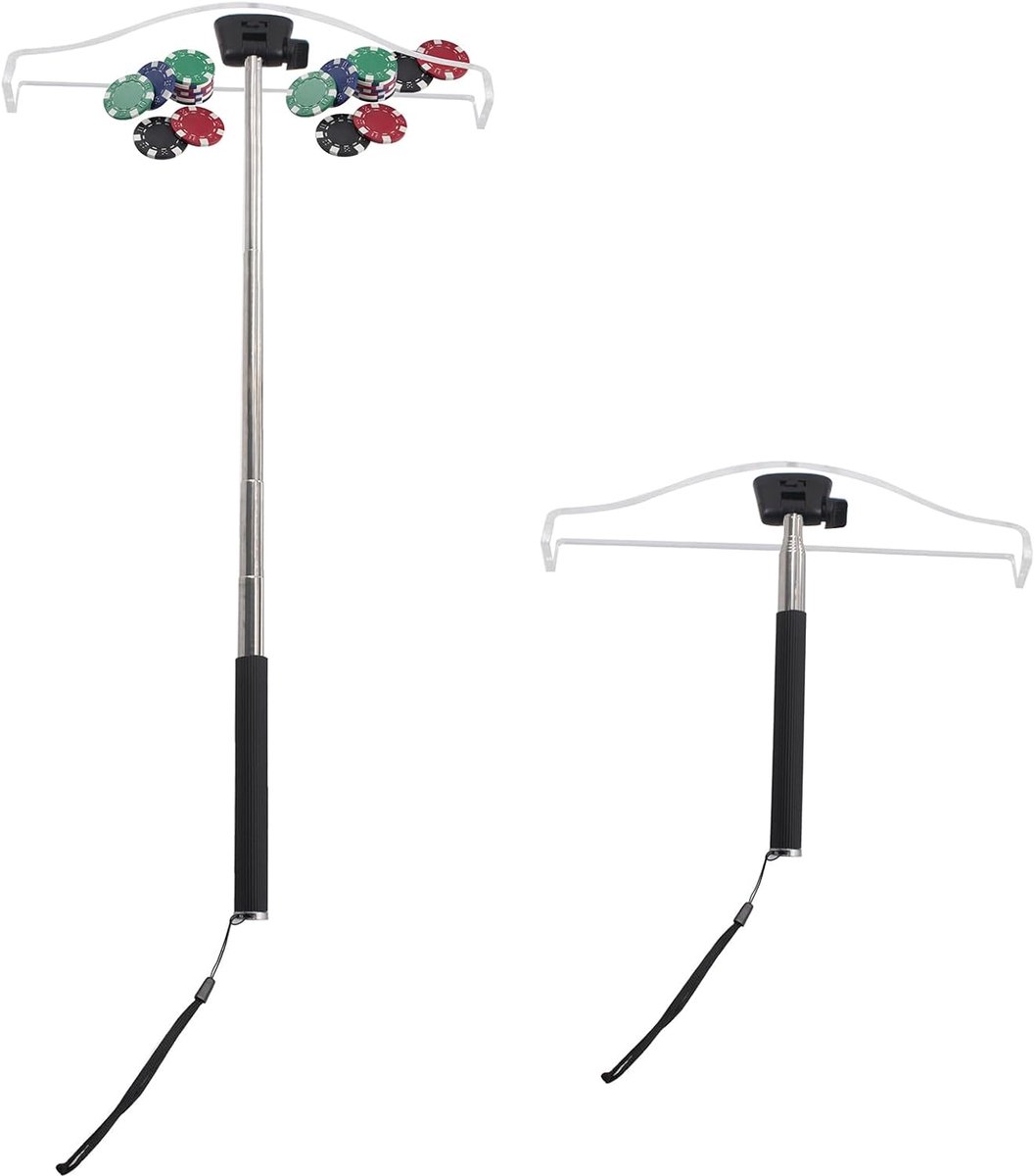 2 stuks telescopische chipschuivers transparant – met acryl opvangschep voor poker- en roulette-chips