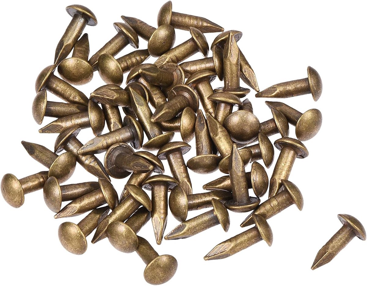 sourcing map 50 stuks fotokader hanger nagel messing kleine pennagels 2,8 x 10 mm