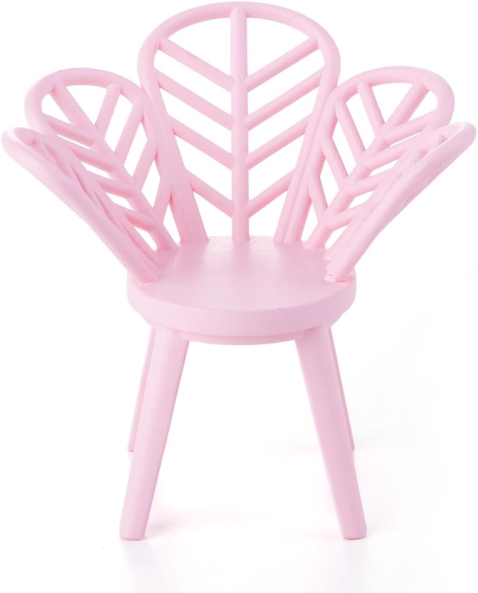1:12 Poppenhuis Miniatuur Bloemvorm Stoel, Mini 3D-Print Hars Meubels Accessoires Creatieve Miniatuur Stoel Meubels Voor Eetkamer, Tuin, Woonkamer, Buitenterras (Roze)