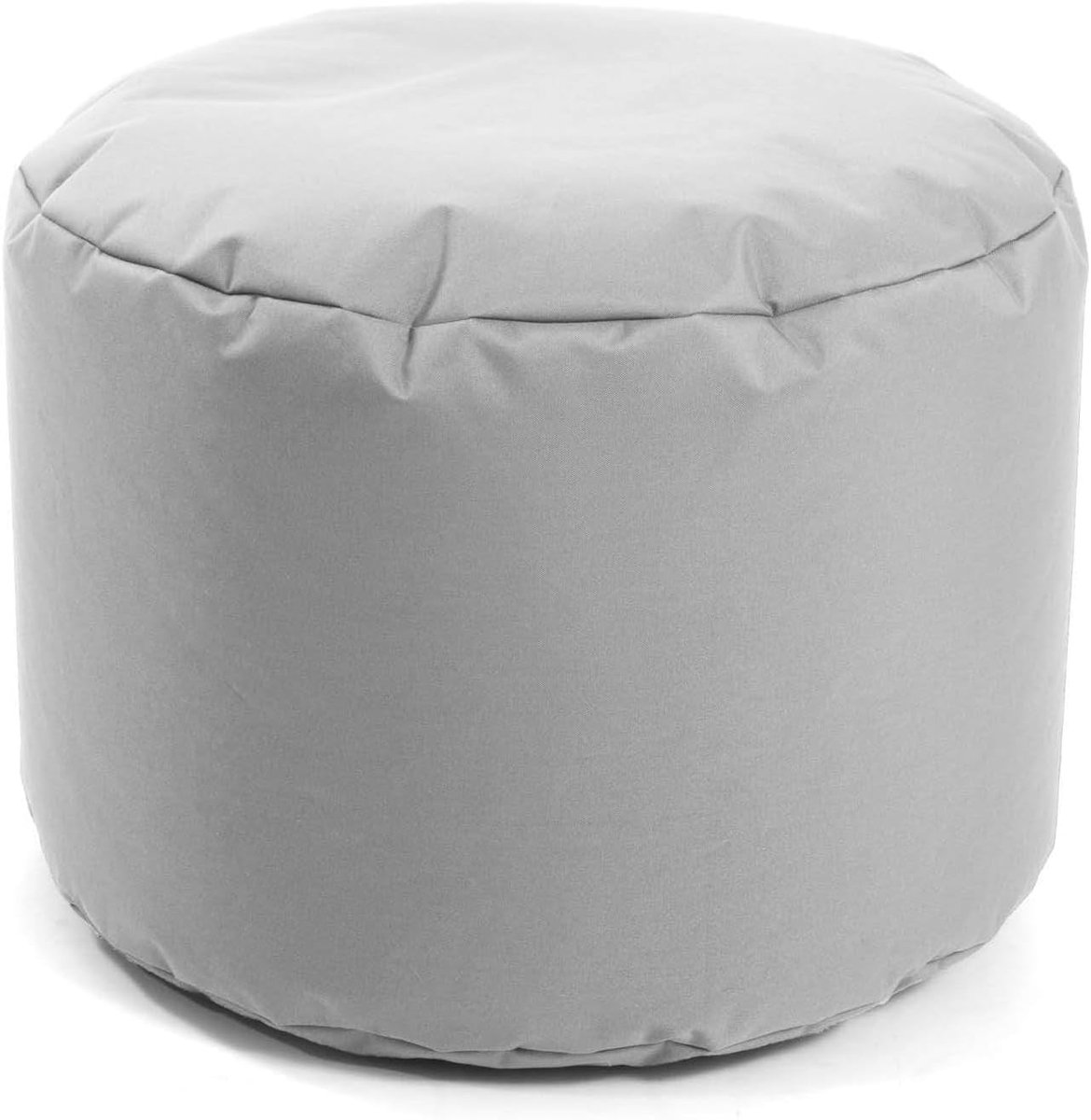 Mokebo Pouf Hocker 'Der Ruhestifter' (60x40 cm) Made in Germany, Outdoor & Indoor Zithocker rond, Vloerkussen voor balkon & tuin, Voetenbankje, Bijzettafel, Poef met in Outdoorstof in Lichtgrijs | Outdoorstof in Lichtgrijs