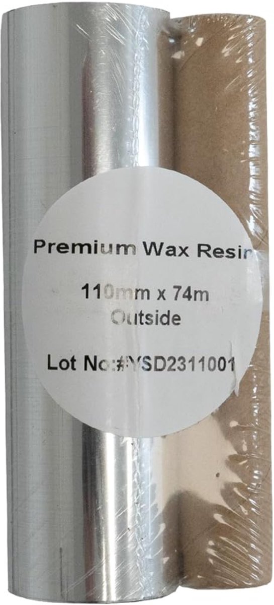 Thermisch transfer lint 110mmx74m - Wax/Resin - Hoge afdrukkwaliteit - Geschikt voor etiketten - SnelShoppen