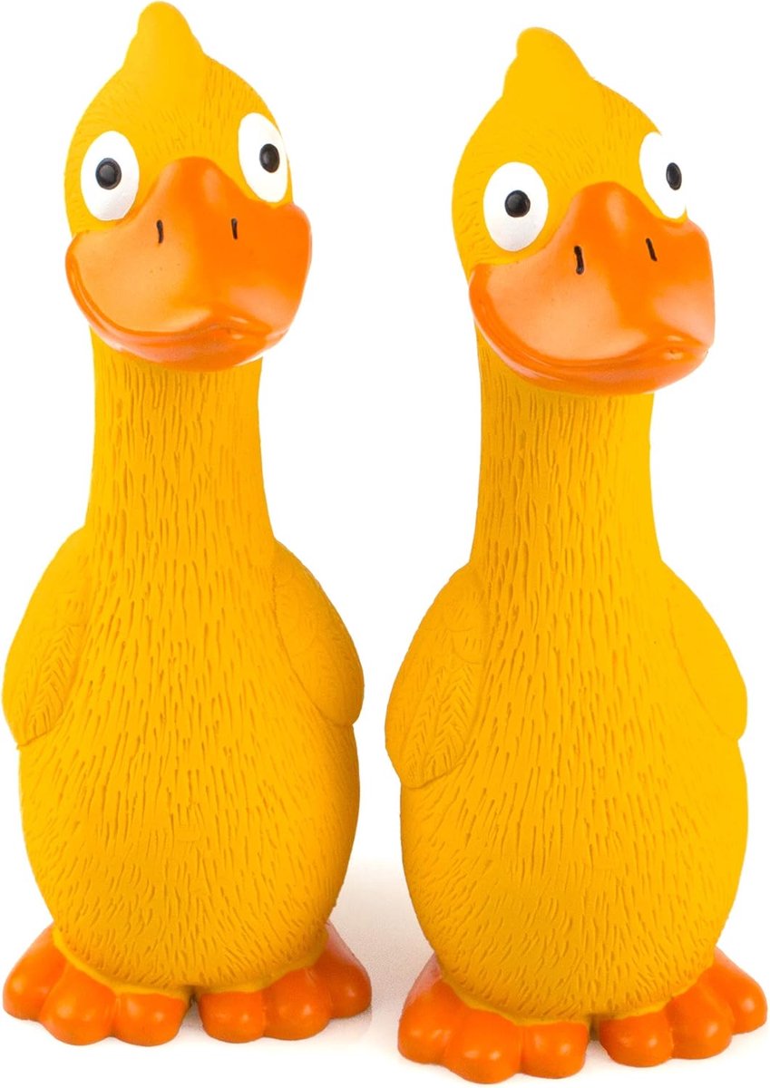 2er Pack 7,9 Zoll Squeak Latex Hundespielzeug Yellow Duck Interaktives Spiel für kleine mittelgroße Hunde