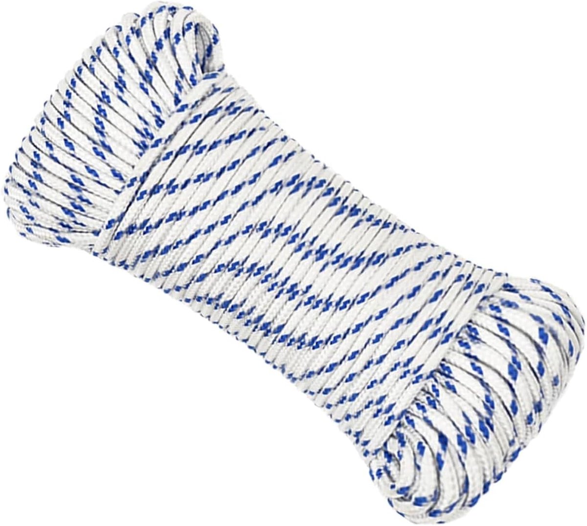 Touw 3 mm × 100 m, wit, van polypropyleen, weerbestendig, slijtvast, ideaal voor zeilboten, jachten, vastmaken en kamperen